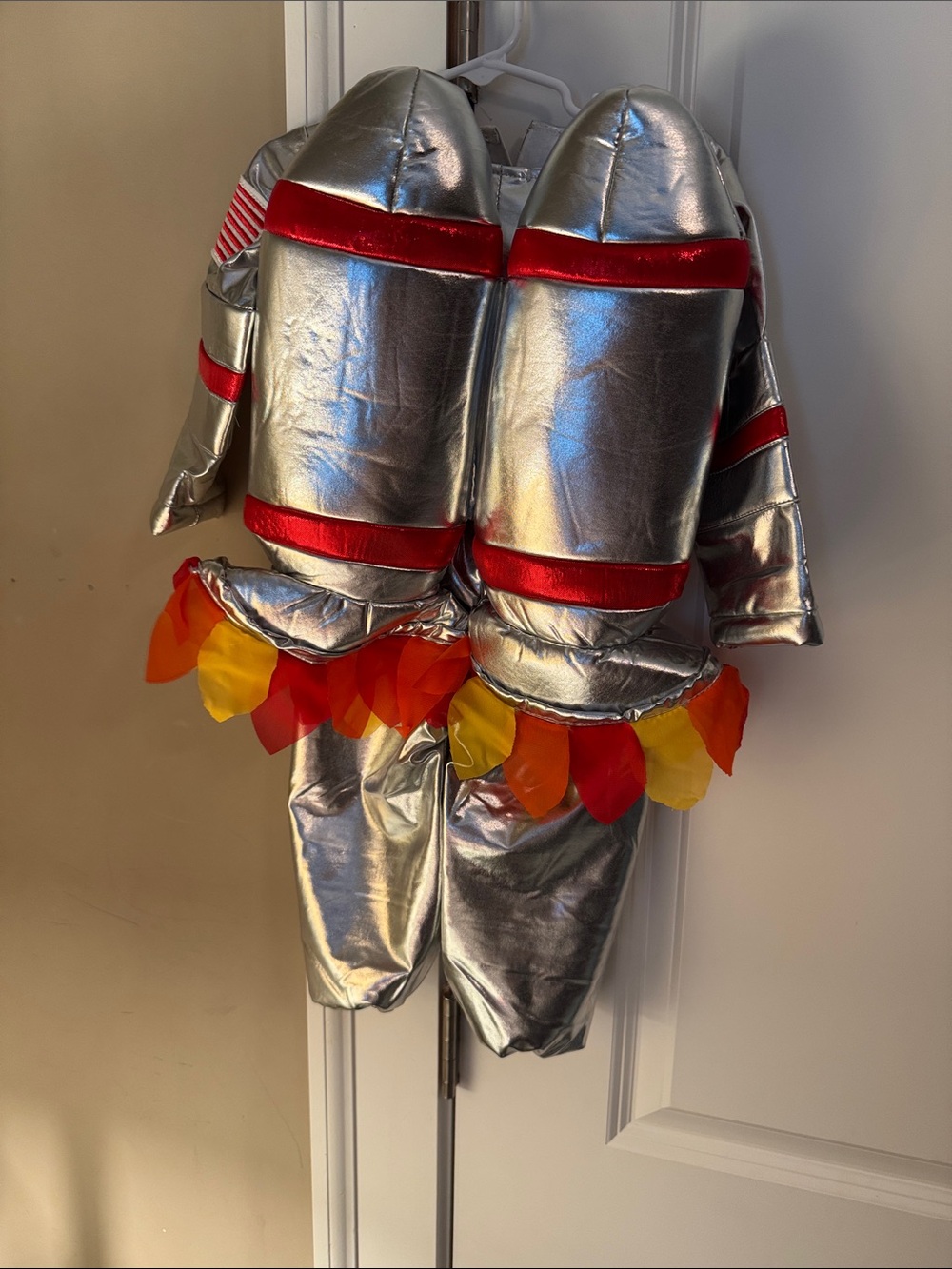 Pottery Barn Kids Silver Astronaut Jumpsuit with Red and Blue Accents - Picture 3 of 4